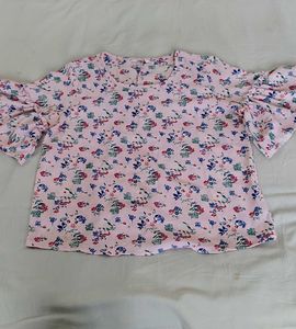 Floral Ruffle Sleeve Top