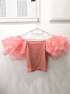 Pink Ruffle Sleeve Top