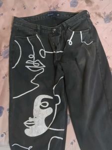 Black Jeans With Cool Art
