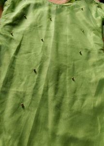 Green Tunic with Gold Beading