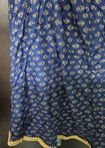 Foil Print Navy Blue Long Skirt