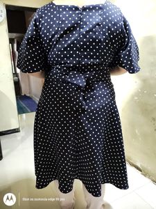 Imported Polka Dot Flared Dress
