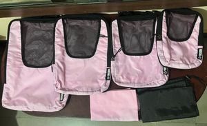Pink &amp; Black Compressed Packing Cubes