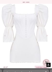 House of CB Matilda White Puff Sleeves Mini Dress