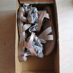 Shimmery Antique Copper Color Sandals For Kid
