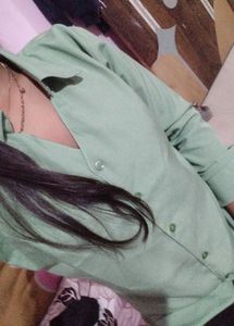 Mint Green Button-Up Top