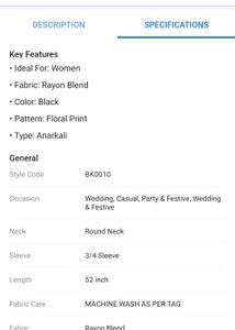 Elegant Black Floral Anarkali