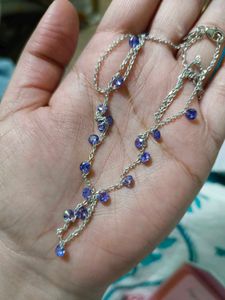 Elegant Silver Queens Necklace Purple