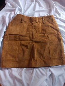 Velvet Leather Skirt