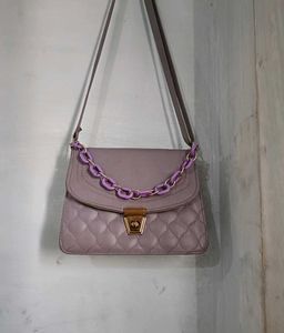 Lilac Quilted Crossbody Bag