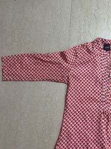 Kurta Set With Duppatta Free Red Heart Design Top