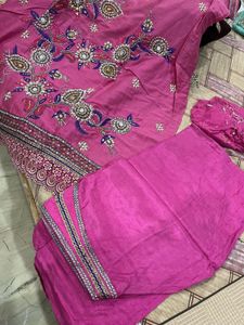 Pink Embroidered Kurta Set