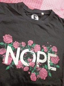 Black Floral &#39;Nope&#39; T-Shirt
