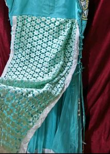 Teal Embellished Indian Outfit