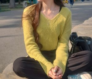 Lime Green Stylish Sweater Top