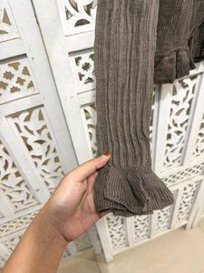 🎀 Imported Ruffled Brown Cardigan B