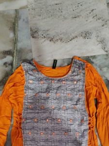 Orange &amp; Grey Kurta