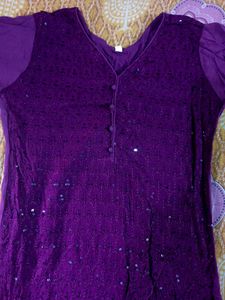 Beautiful Purple Embroidered Kurti
