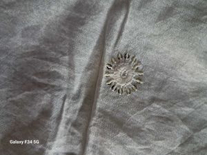 White Cotton Blend Scarf/Dupatta with designs