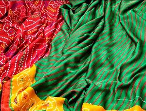 Chanderi And Lehriya Printe