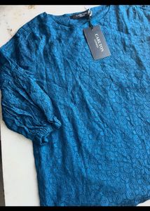 Blue lace top