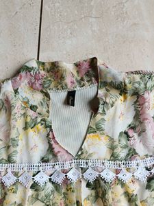 Floral Print Sheer Top