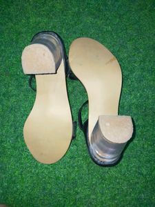Stylish Black Transparent Girls Heels Uk 4.5 Diwal