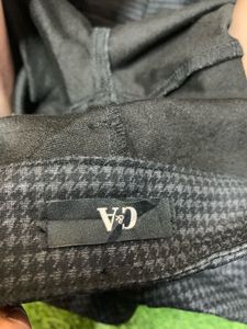 Gray Checked Straight Leg Pants