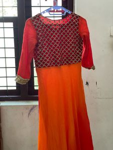 Festive Orange &amp; Red Lehenga Choli
