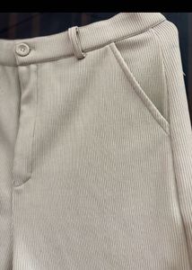 Beige Corduroy Cargo Pants