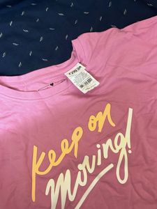 Pink 'Keep On Moving!' Tee