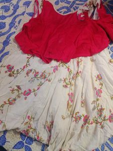 Red & White Floral Dress