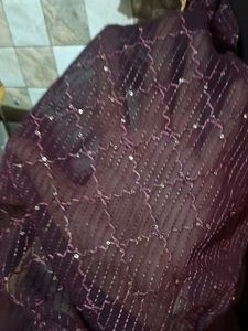 Maroon Naira Cut With Circular Plazzo