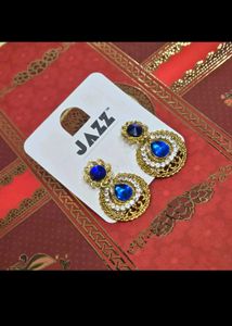 Gold Plated Blue Stone Earrings 🤩⭐️