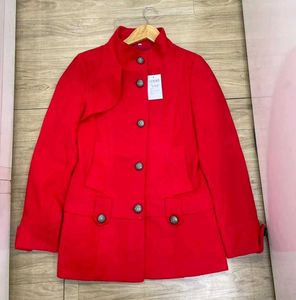 Red Button-Up Winter Coat