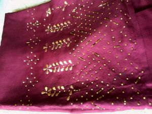 Maroon Beaded Kurta Set