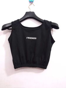 Black Sleeveless Crop Top