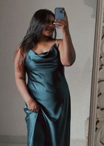 Satin Slip Dress- Green