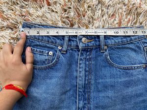 Zara Asymmetric Denim Skirt