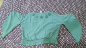 Blue Embellished Women's Top
