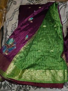 New Purple 💜🥻Sari With Blouse♥️🦋