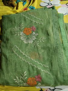 Green Embroidered Saree