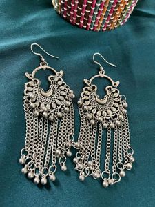 Boho Silver Dangle Earrings