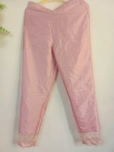 Pink Kurta Set with Lace Detail