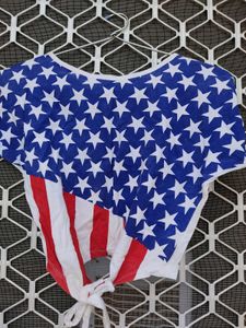 American Flag Crop Top