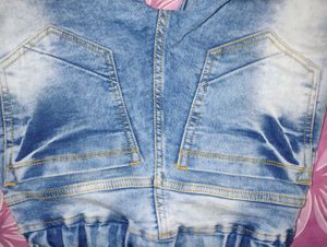 Trendy Blue Faded Elastic Waist Jeans