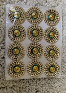 12 Teal Green Piece Big Round Zarkan Patch @ Rs 10