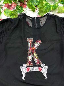 Women’s Black Sheer Top