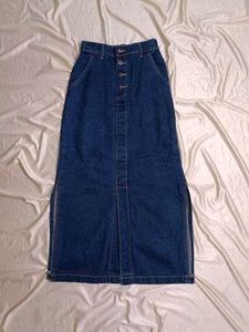 Long Buttoned DENIM Skirt