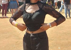 Black Lace Crop Top